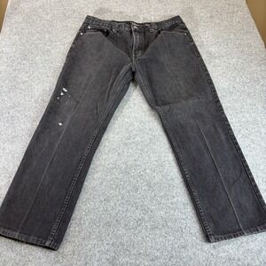 Veno Jeans‎ Men's 40x32 (fits 38x29) Straight Leg Black Distressed Baggy Denim